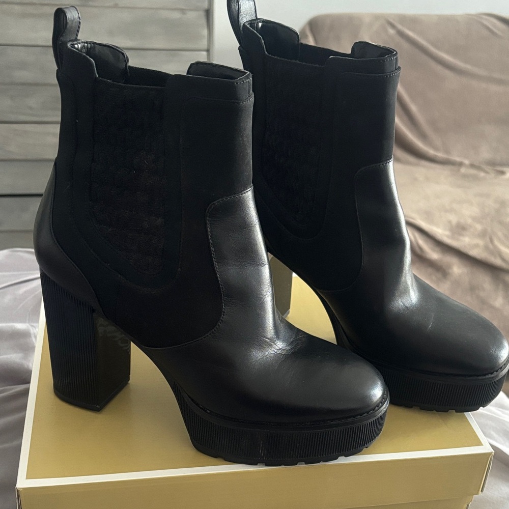 Michael Kors Black Platform Heeled Boots